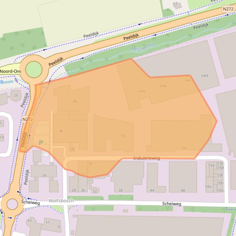 Kaart van postcodegebied 5422VK.