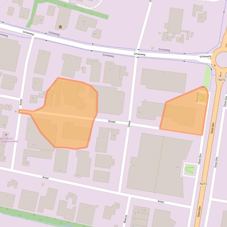 Kaart van postcodegebied 5422VT.