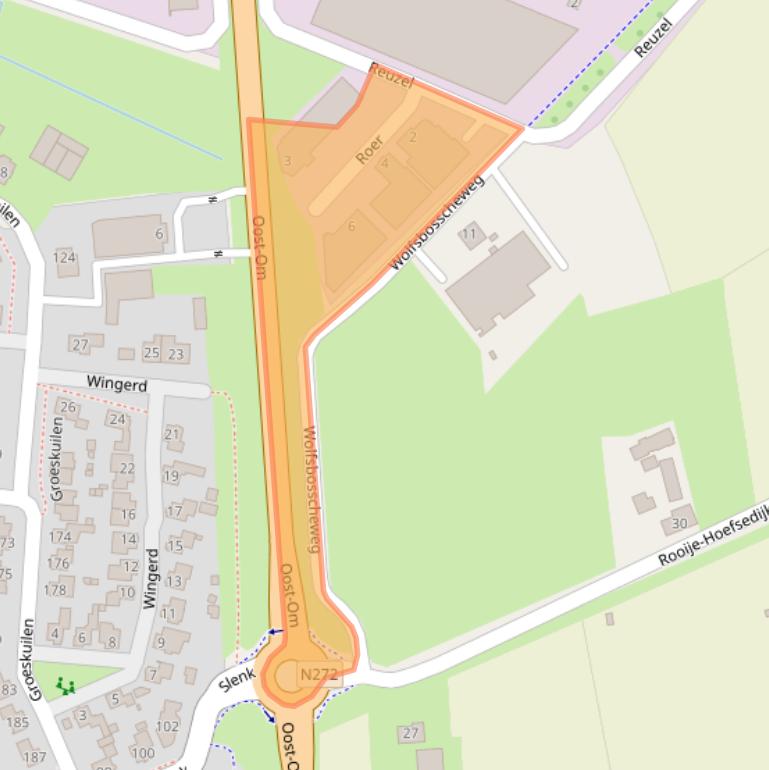 Kaart van postcodegebied 5422WZ.