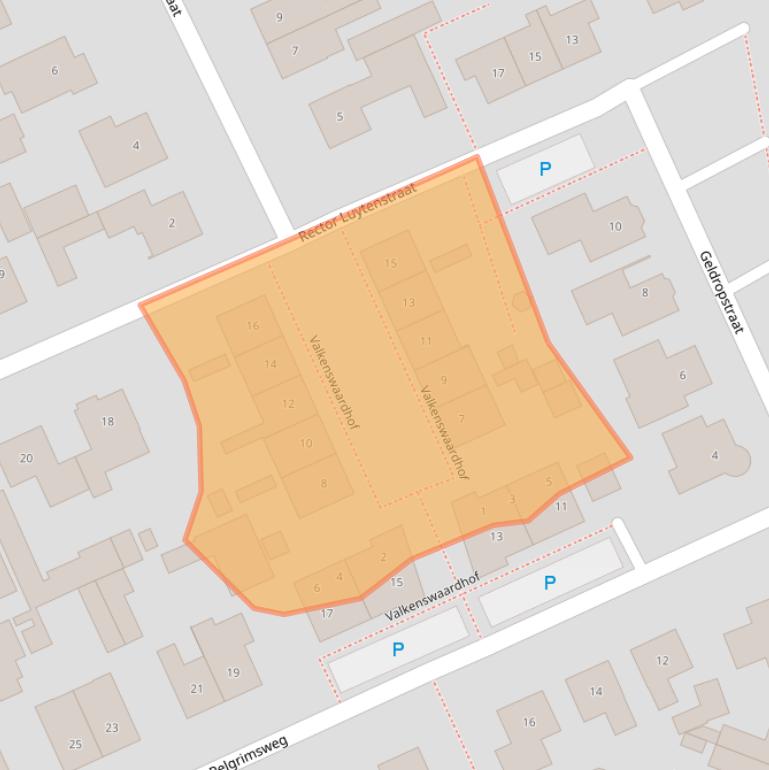 Kaart van postcodegebied 5423TW.