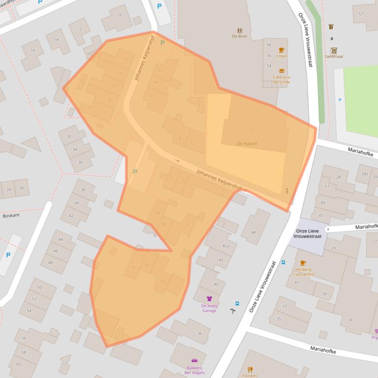 Kaart van postcodegebied 5423TX.