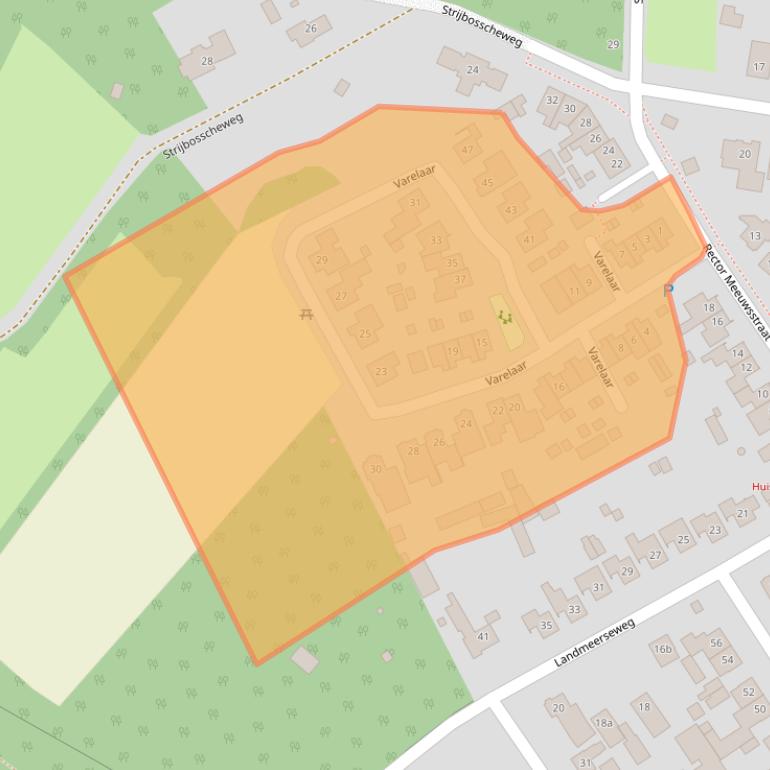 Kaart van postcodegebied 5423TZ.