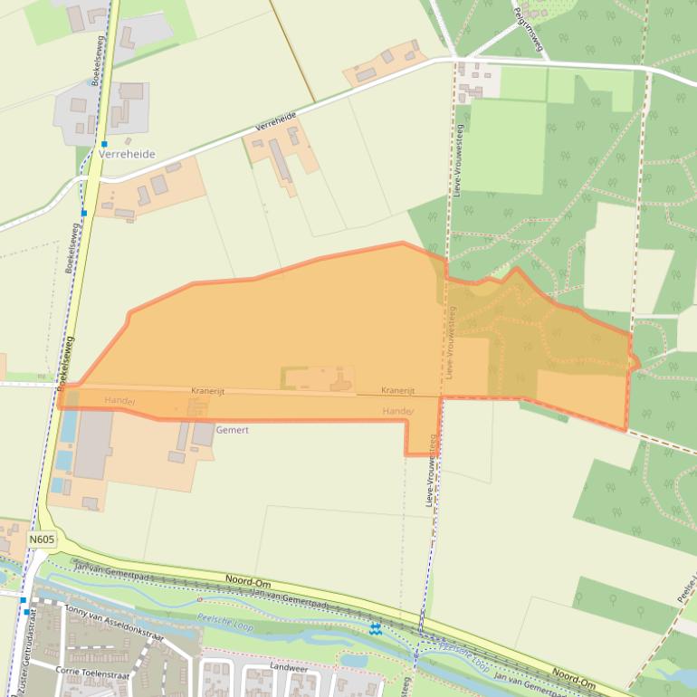Kaart van postcodegebied 5423XJ.