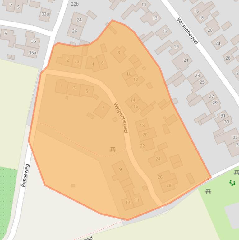 Kaart van postcodegebied 5425PL.