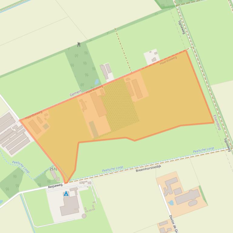 Kaart van postcodegebied 5425RA.