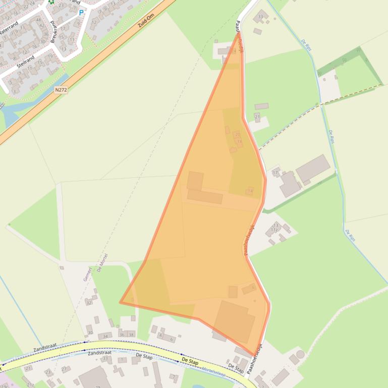 Kaart van postcodegebied 5425XM.