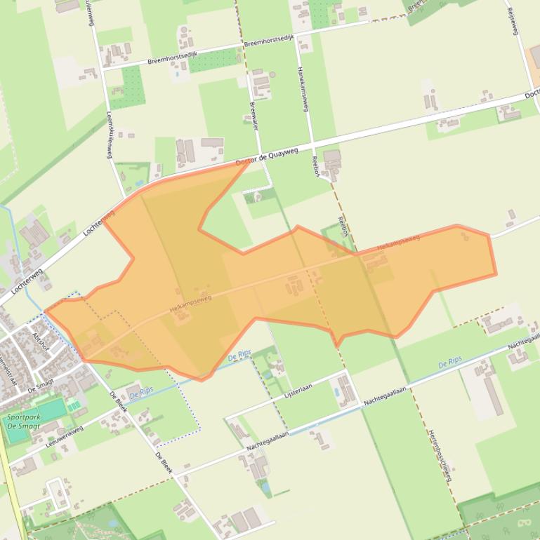 Kaart van postcodegebied 5425XX.