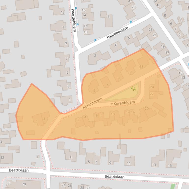 Kaart van postcodegebied 5427BN.