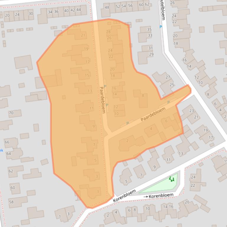 Kaart van postcodegebied 5427BP.