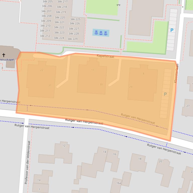 Kaart van postcodegebied 5427BZ.