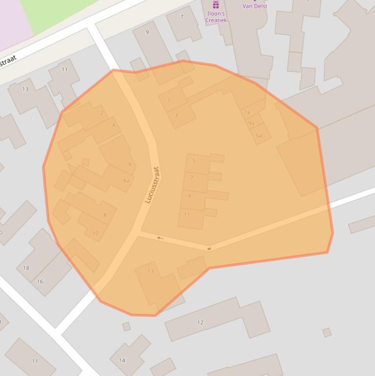 Kaart van postcodegebied 5427CB.