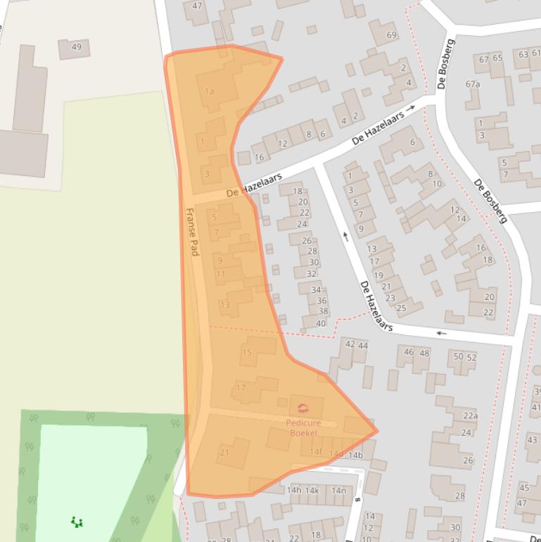 Kaart van postcodegebied 5427CT.