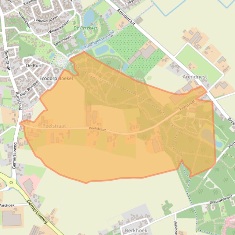 Kaart van postcodegebied 5427EG.