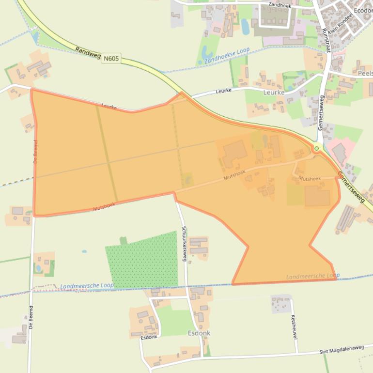 Kaart van postcodegebied 5427EV.