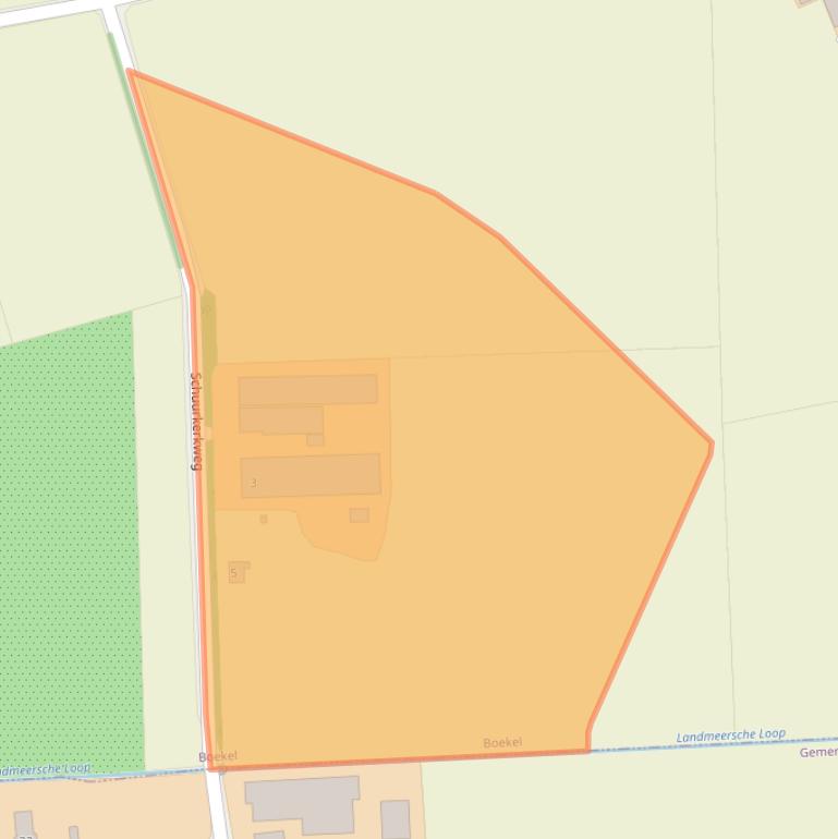 Kaart van postcodegebied 5427EW.