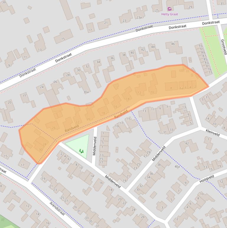 Kaart van postcodegebied 5427JT.