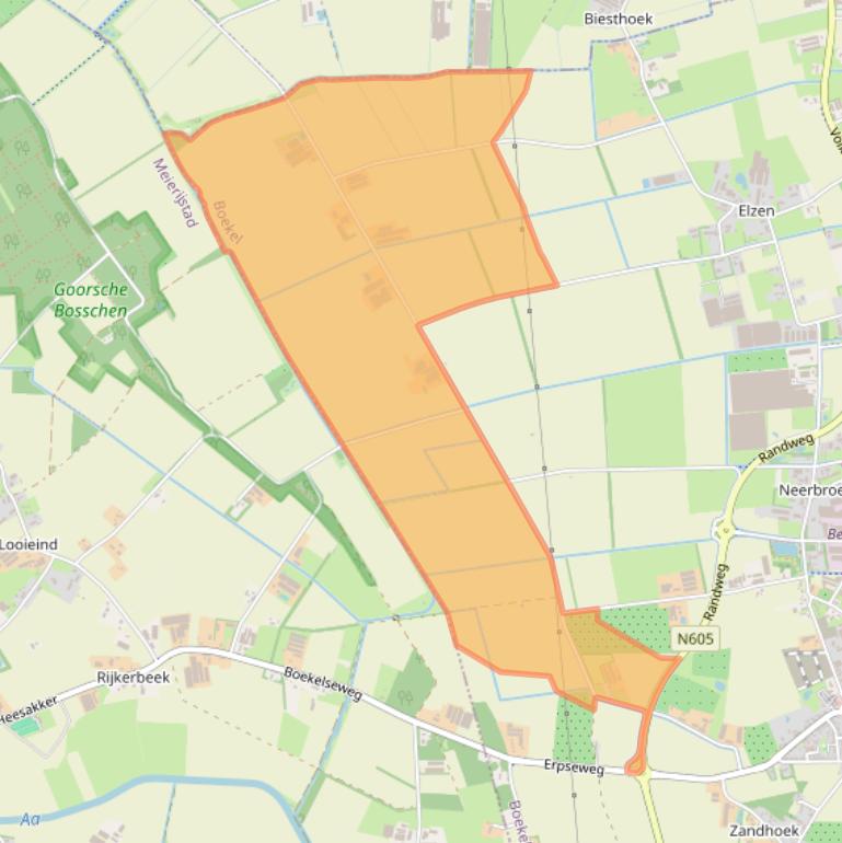 Kaart van postcodegebied 5427PH.