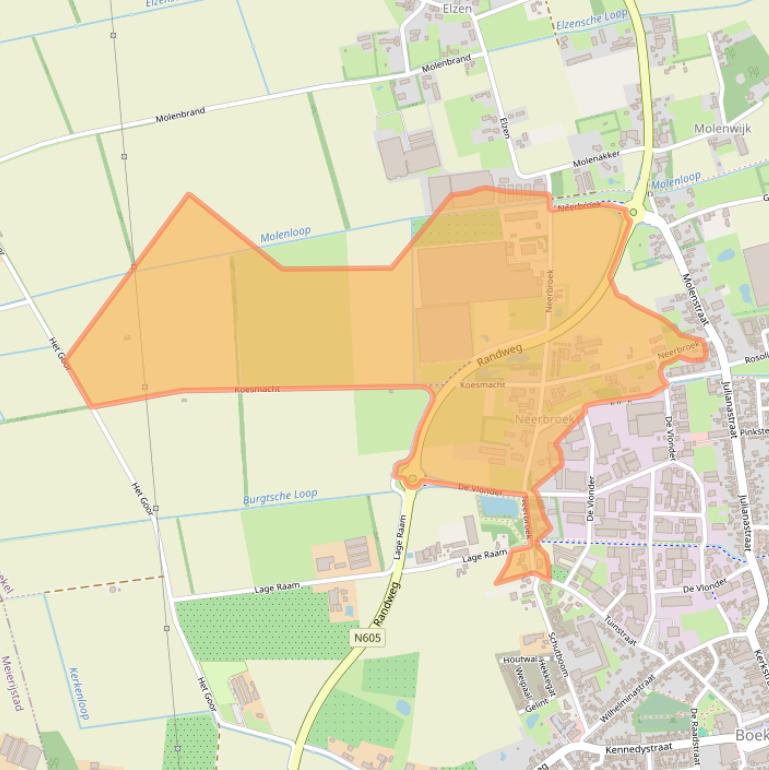 Kaart van postcodegebied 5427PS.