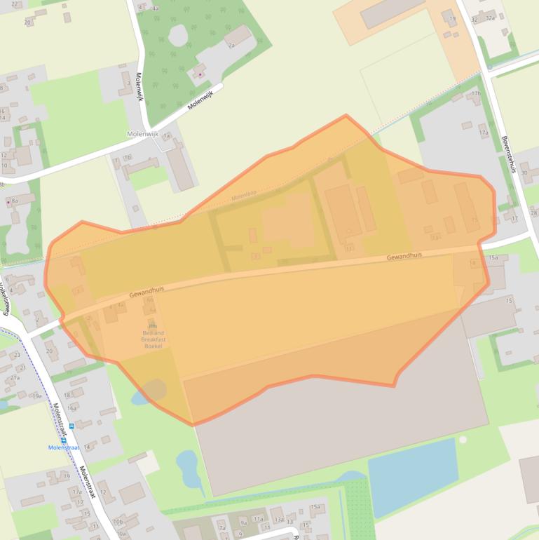 Kaart van postcodegebied 5427PW.