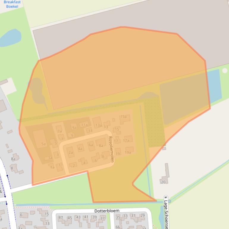 Kaart van postcodegebied 5427PZ.