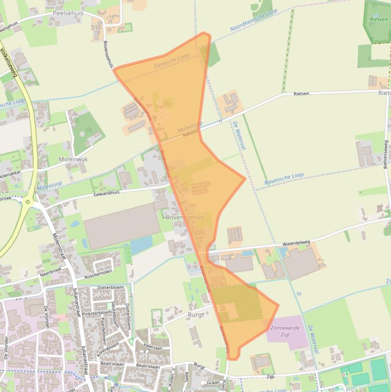 Kaart van postcodegebied 5427RM.