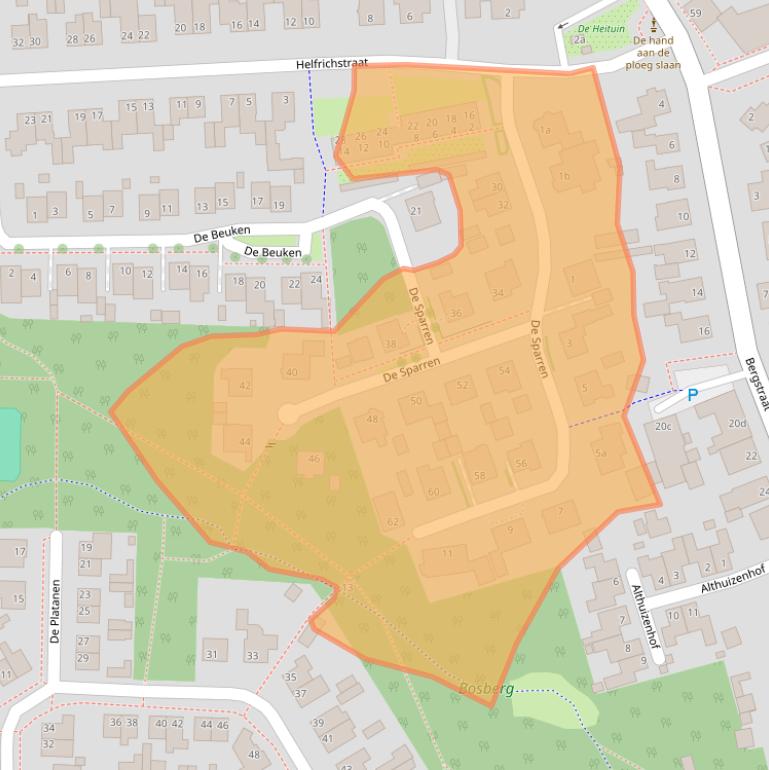 Kaart van postcodegebied 5427SH.
