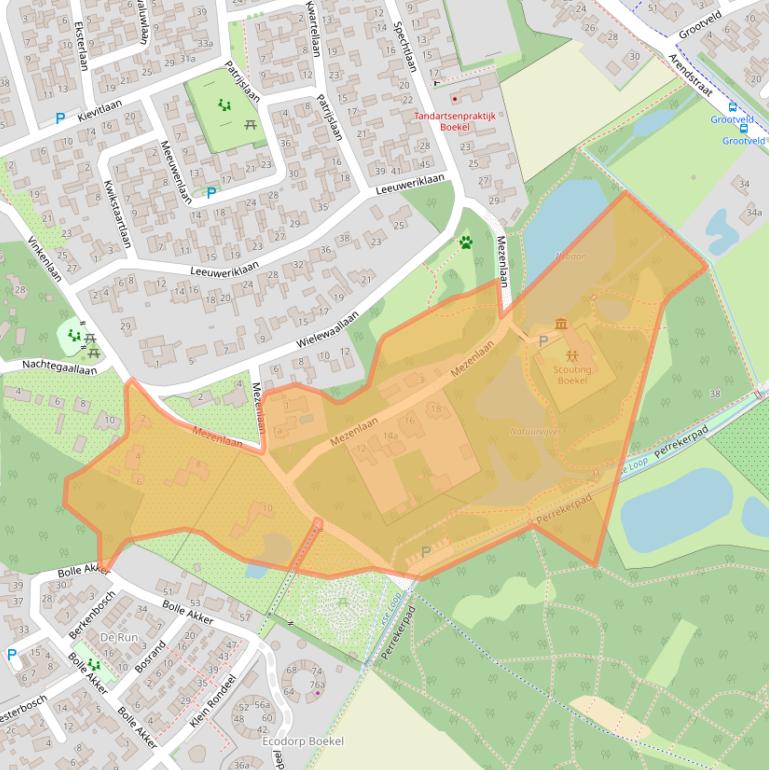 Kaart van postcodegebied 5427SL.