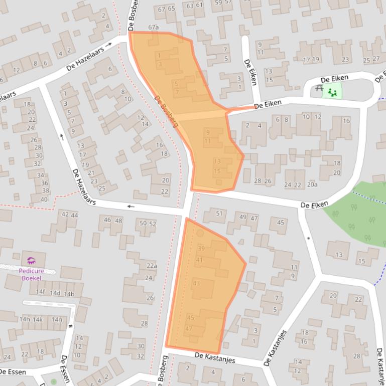 Kaart van postcodegebied 5427TC.