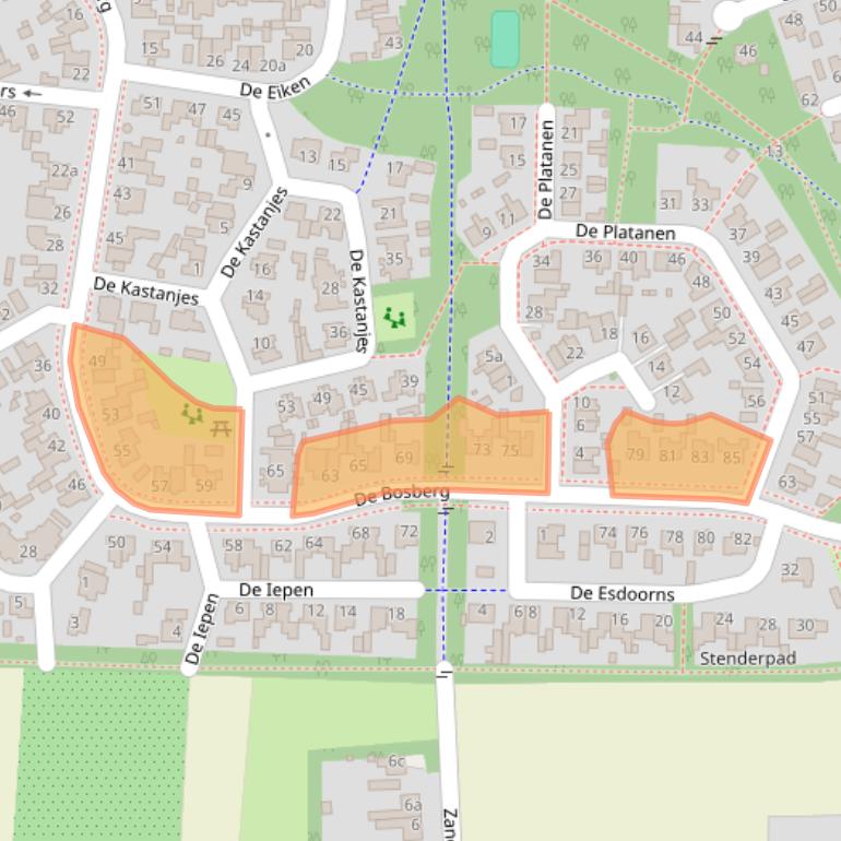 Kaart van postcodegebied 5427TD.