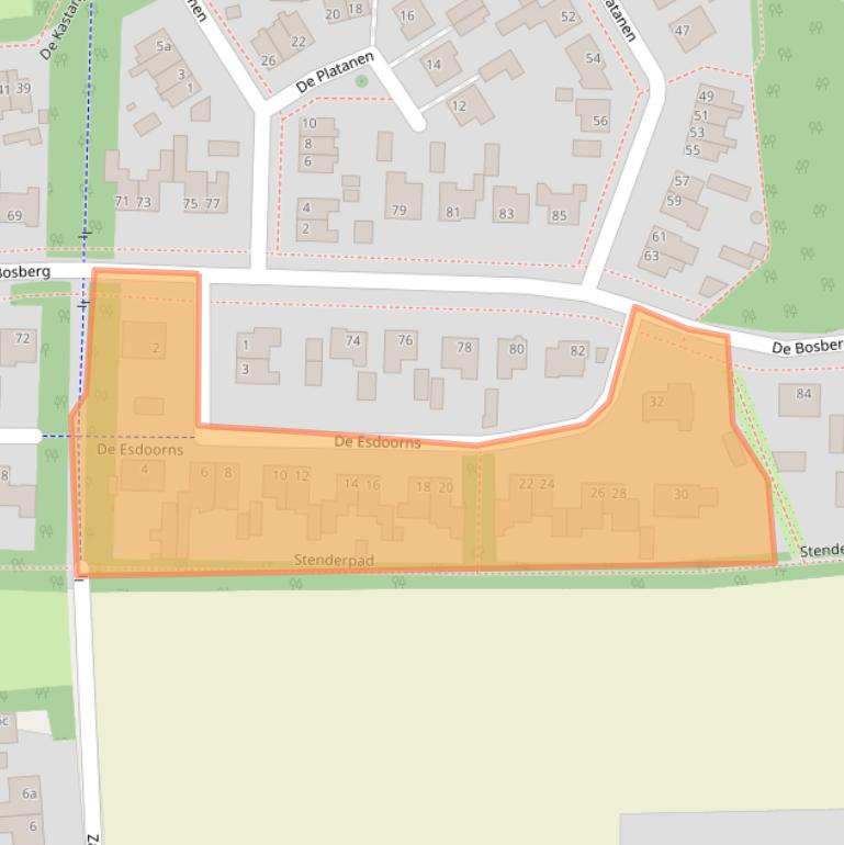 Kaart van postcodegebied 5427TK.