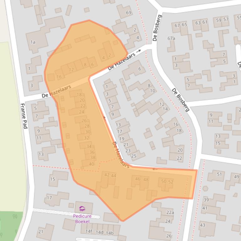 Kaart van postcodegebied 5427TX.