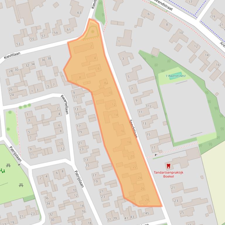 Kaart van postcodegebied 5427VL.