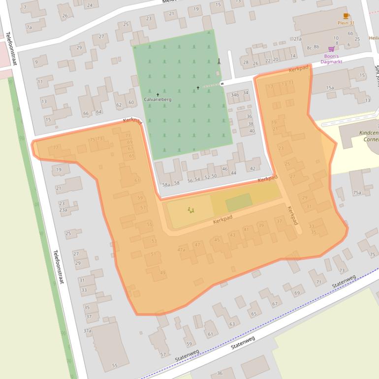 Kaart van postcodegebied 5428GB.