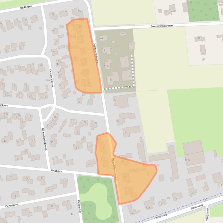 Kaart van postcodegebied 5428GN.