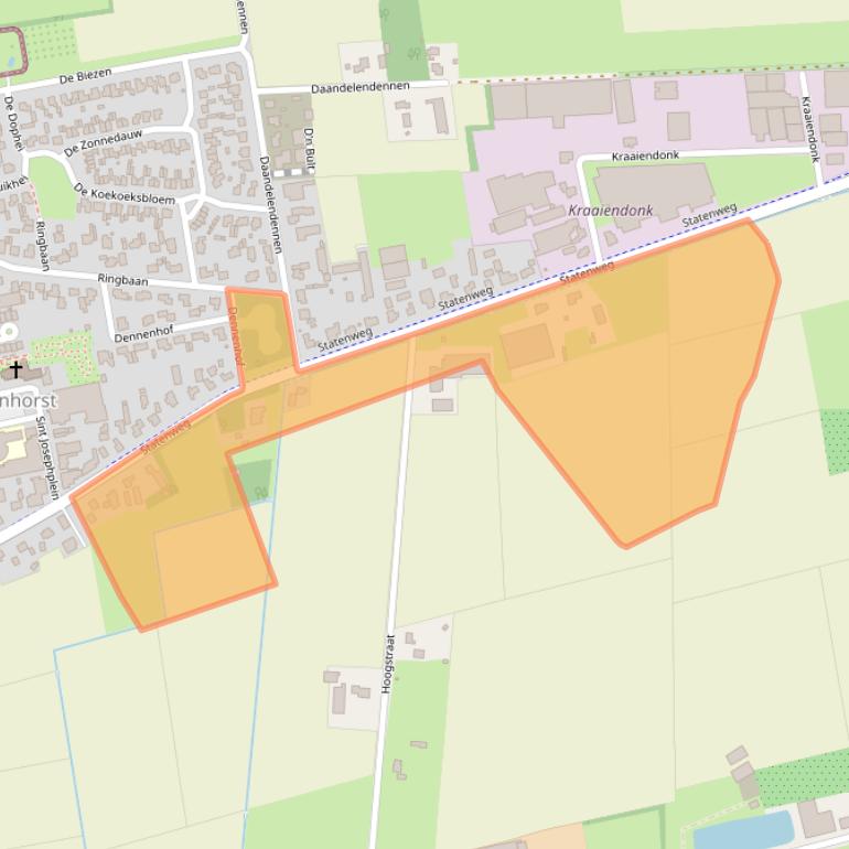 Kaart van postcodegebied 5428NK.