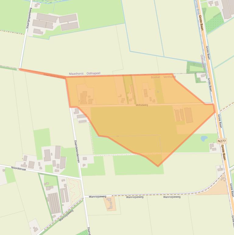 Kaart van postcodegebied 5428NN.