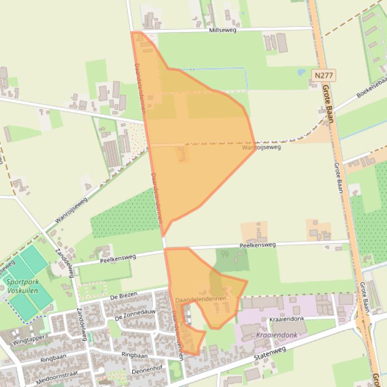 Kaart van postcodegebied 5428NP.