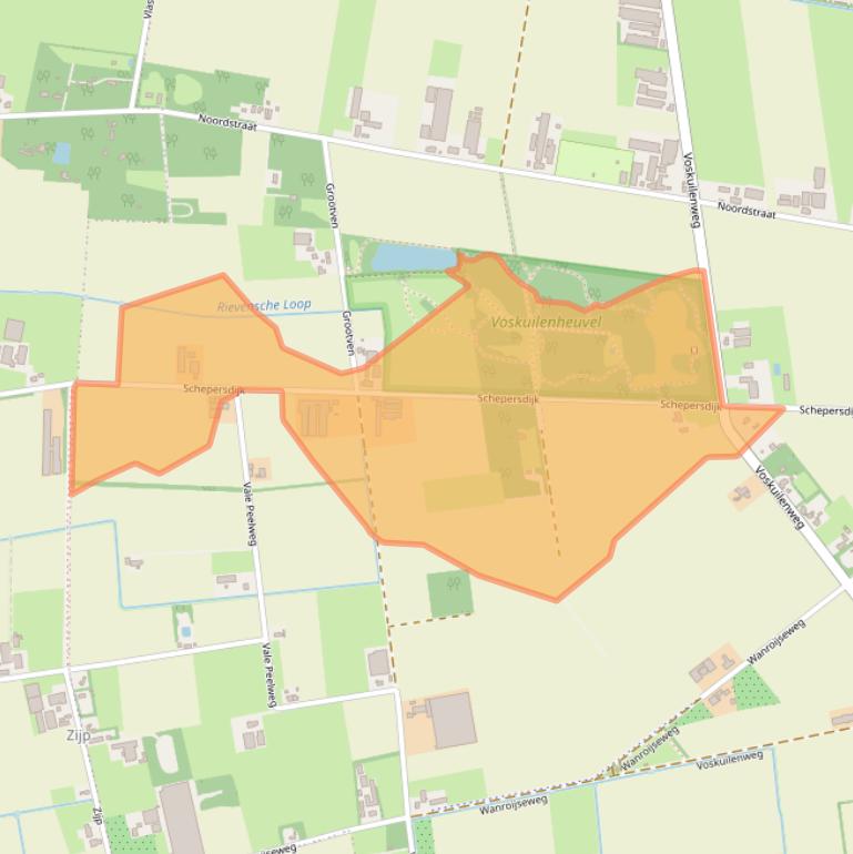 Kaart van postcodegebied 5428NS.