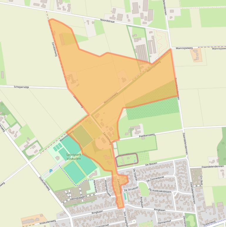 Kaart van postcodegebied 5428NW.