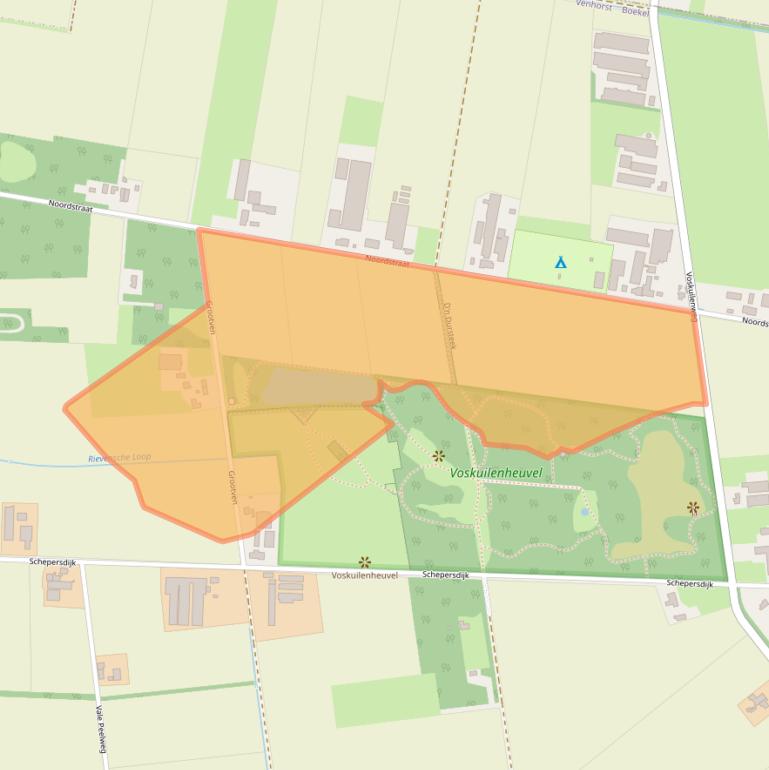 Kaart van postcodegebied 5428NX.