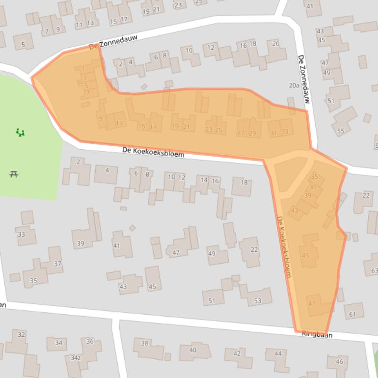 Kaart van postcodegebied 5428PE.