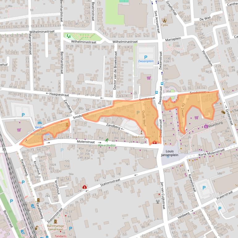 Kaart van postcodegebied 5431BG.