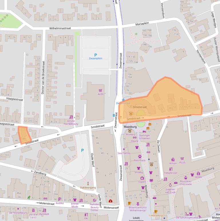 Kaart van postcodegebied 5431BH.