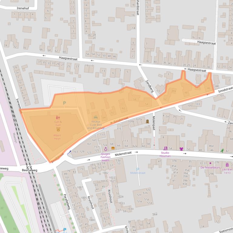 Kaart van postcodegebied 5431BJ.