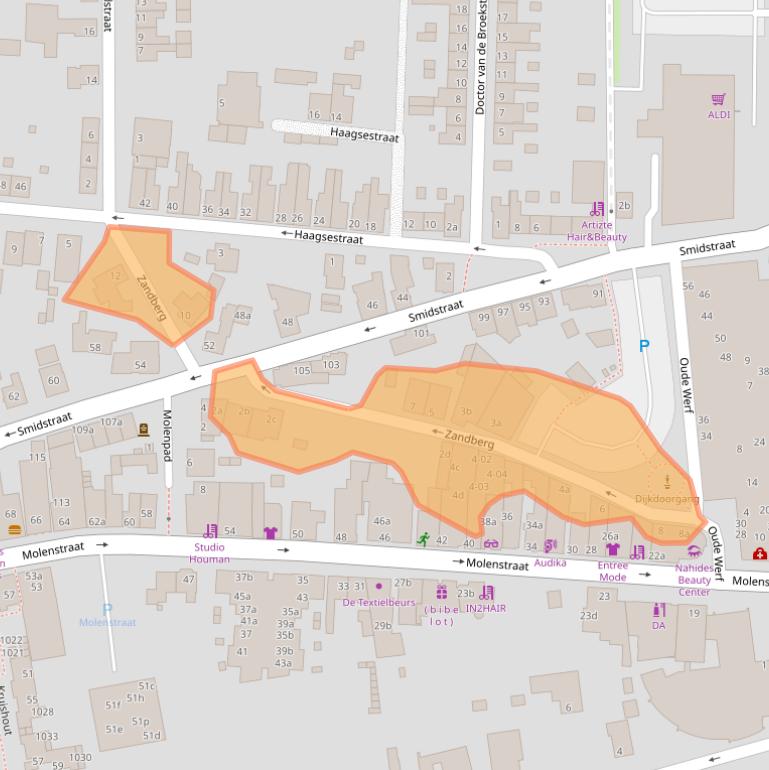 Kaart van postcodegebied 5431BK.