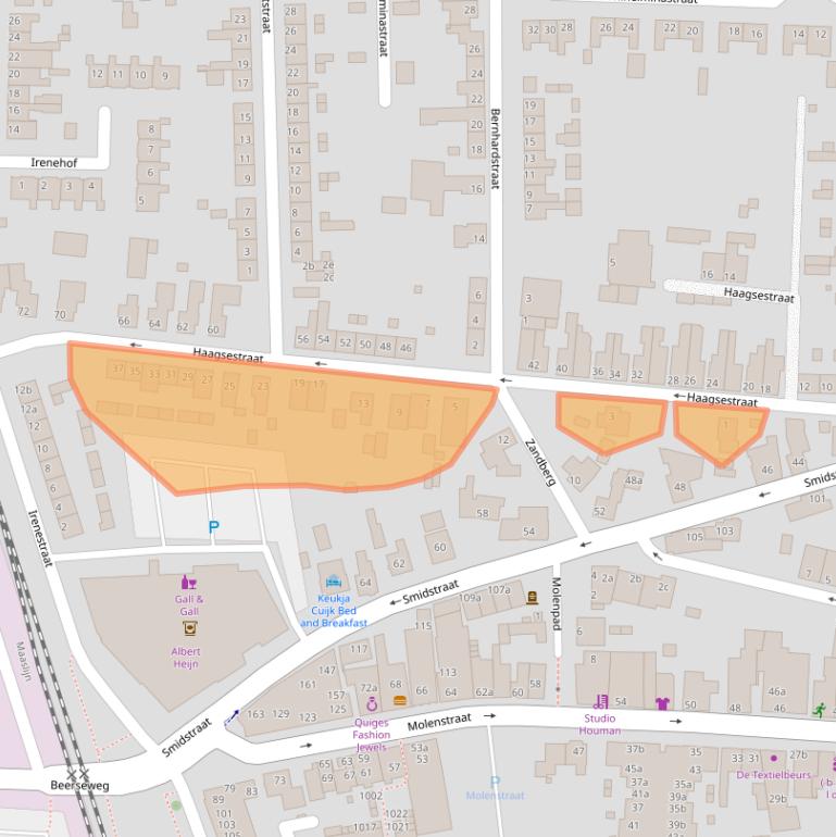Kaart van postcodegebied 5431BL.