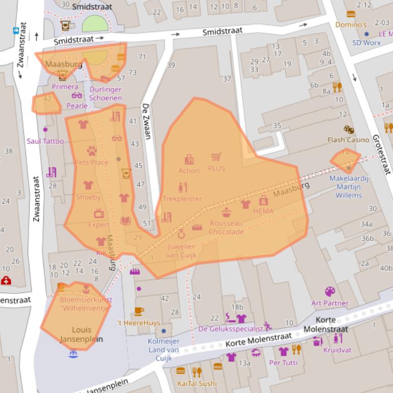 Kaart van postcodegebied 5431BR.