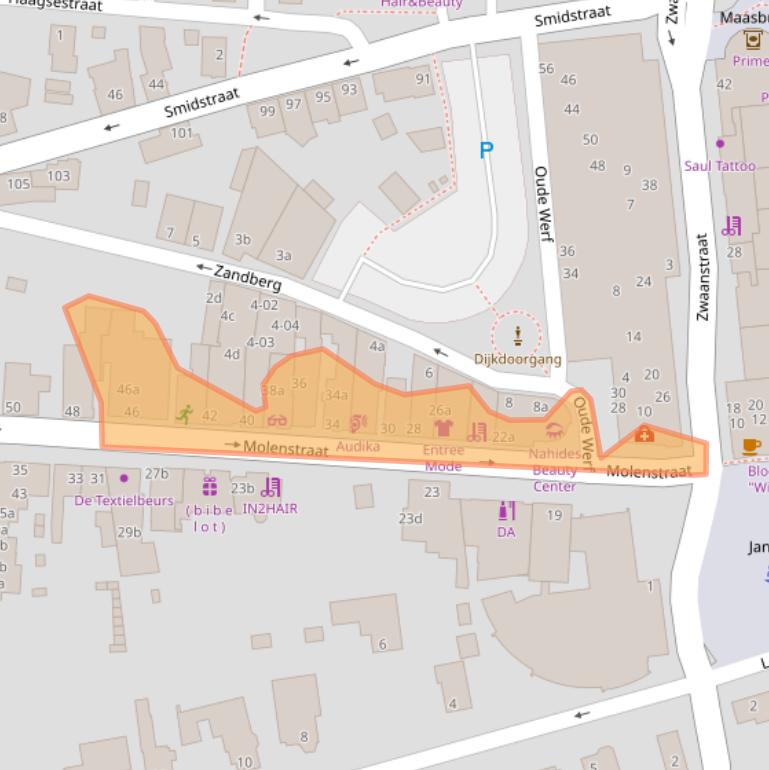 Kaart van postcodegebied 5431BX.