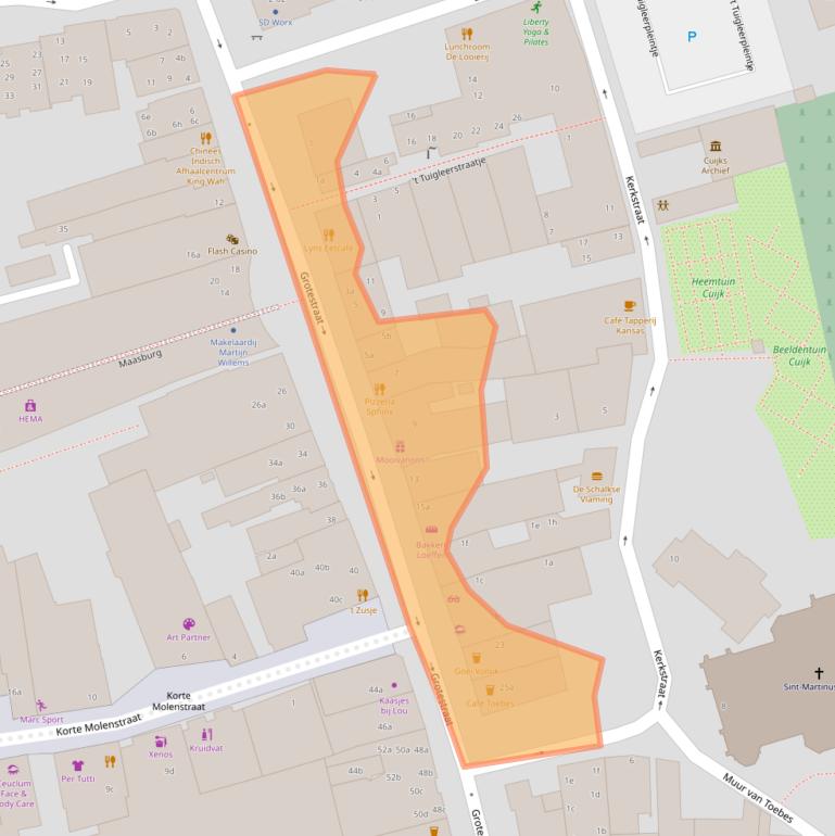 Kaart van postcodegebied 5431DG.