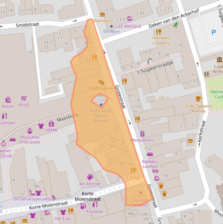 Kaart van postcodegebied 5431DK.